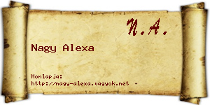Nagy Alexa névjegykártya
